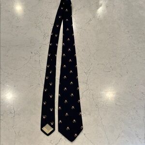 Brooks Brothers Dark Blue Tie with Christmas pattern